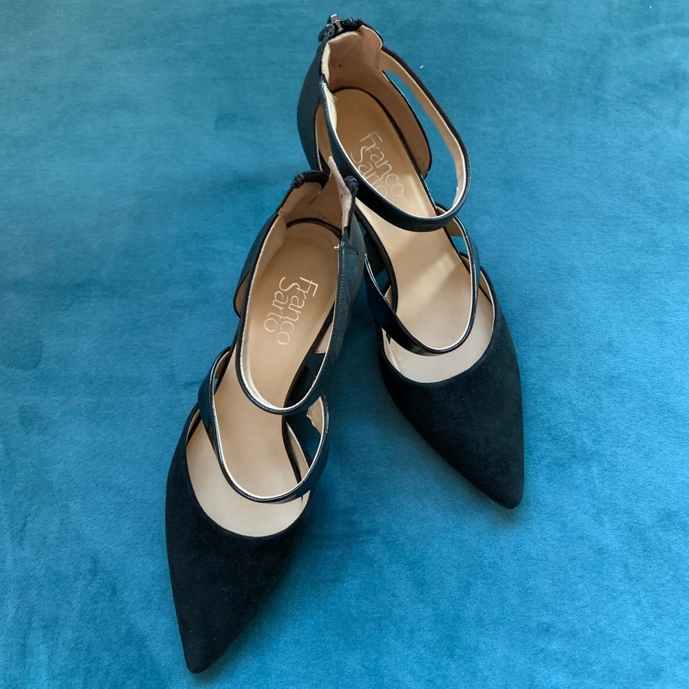 Franco Sarto Black Strappy Women's Shoes